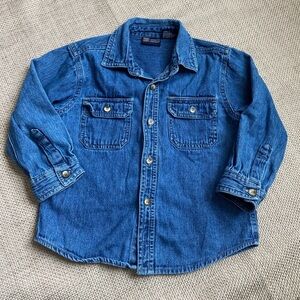 Faded Glory Long Sleeve Denim Button Up Shirt Size 4T